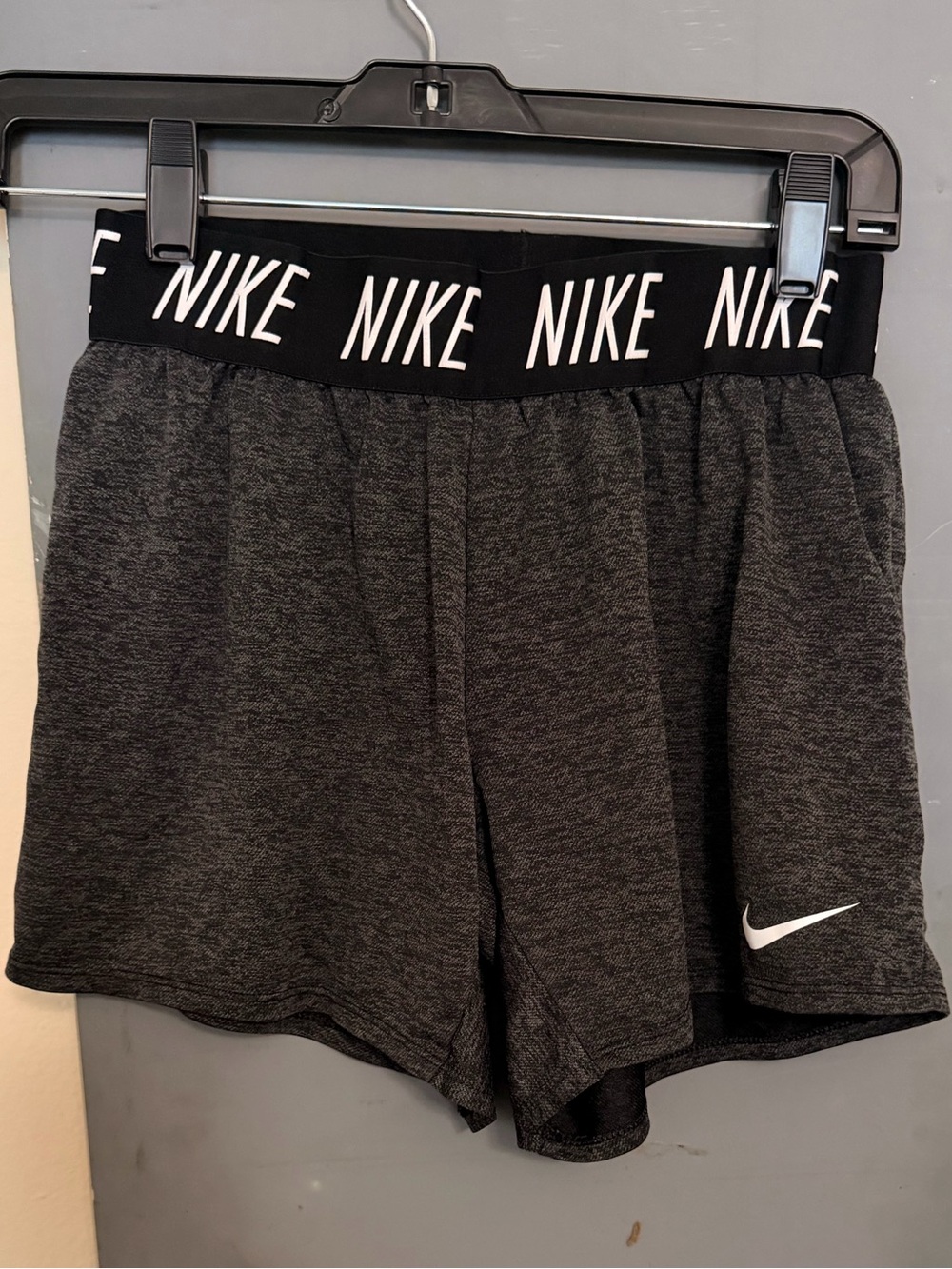 Nike Black Heather Athletic Shorts with Logo Waistband